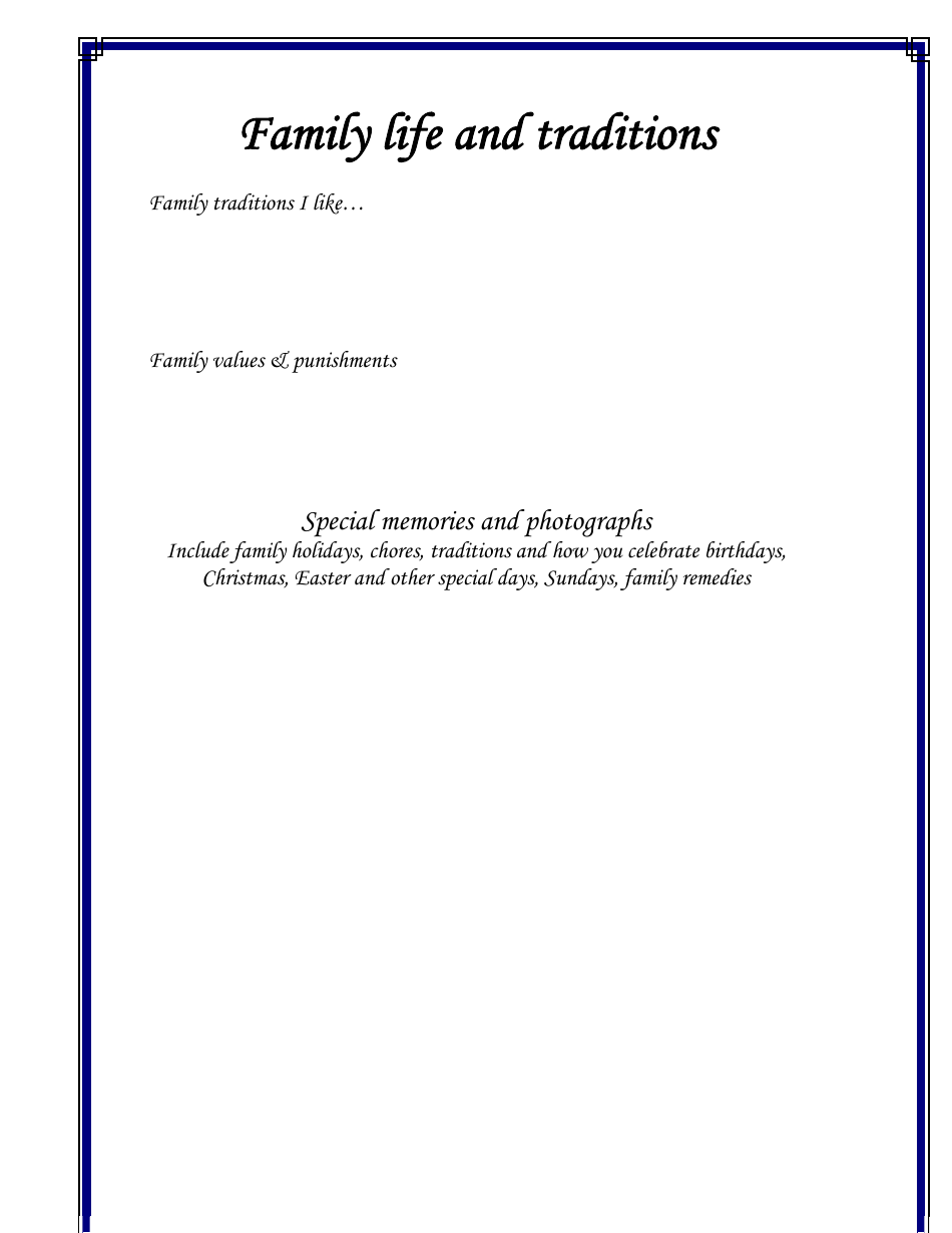 Personal Life History Booklet Template, Page 26