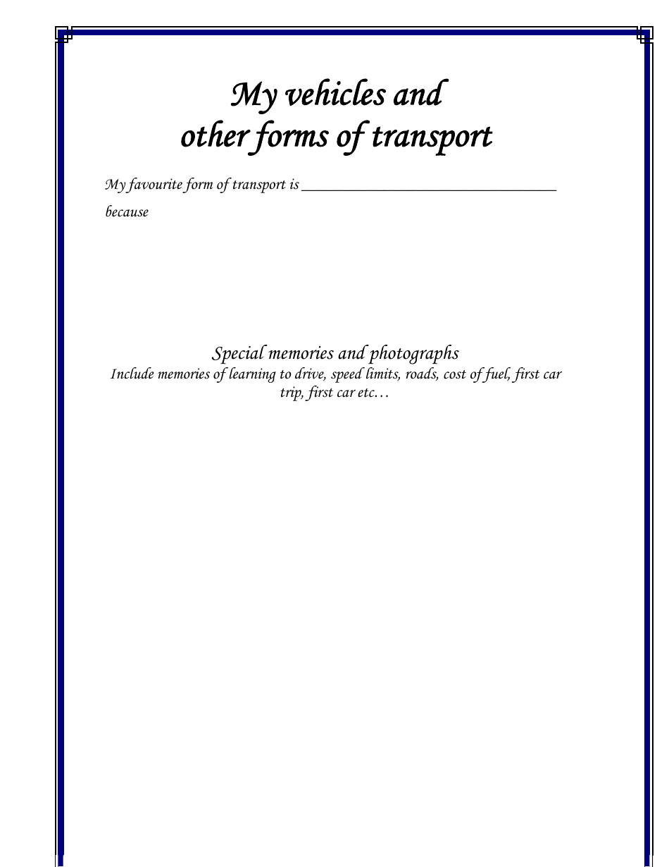 Personal Life History Booklet Template, Page 27