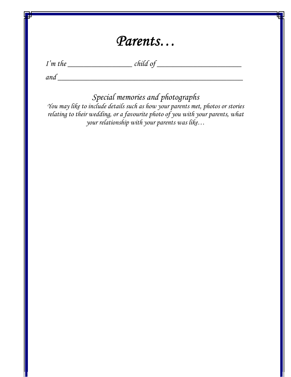 Personal Life History Booklet Template Download Printable PDF ...