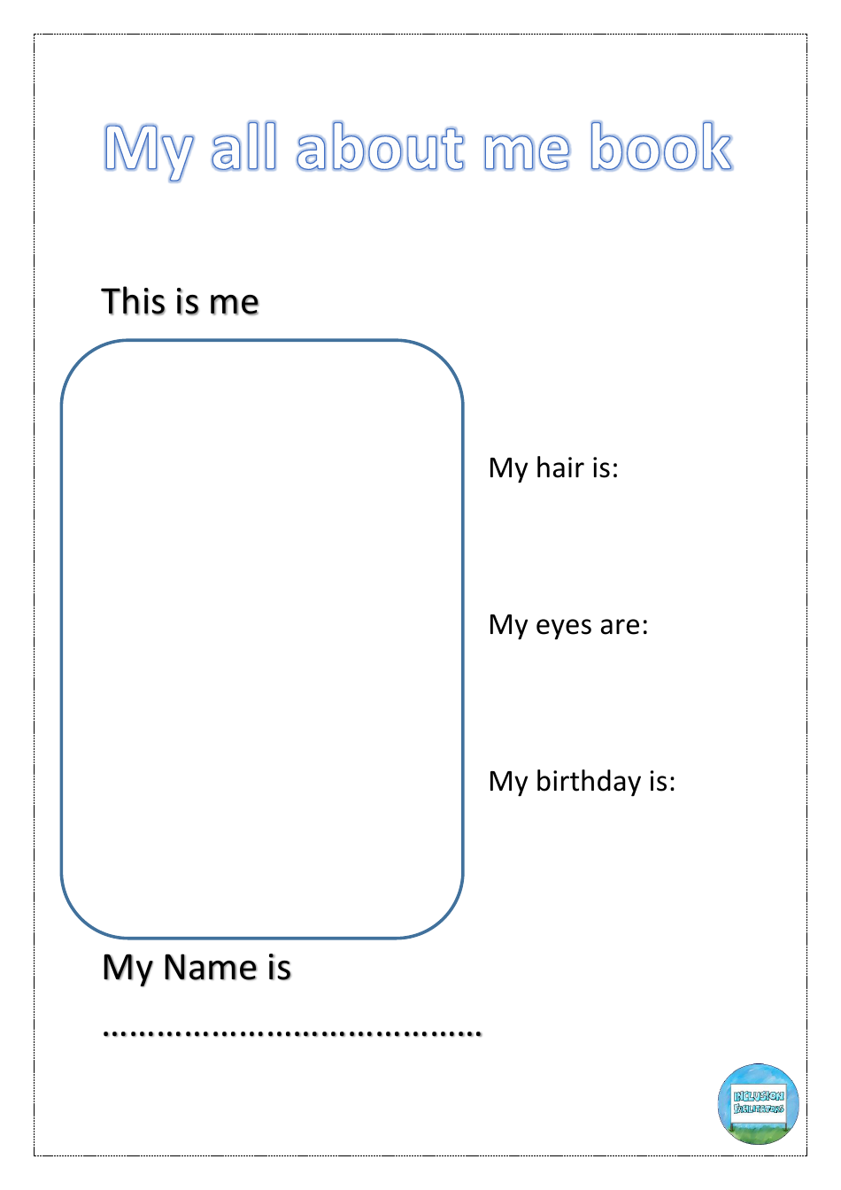 All About Me Book Template - Document Preview