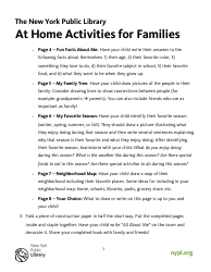 At Home Families Activity Sheet Templates, Page 3