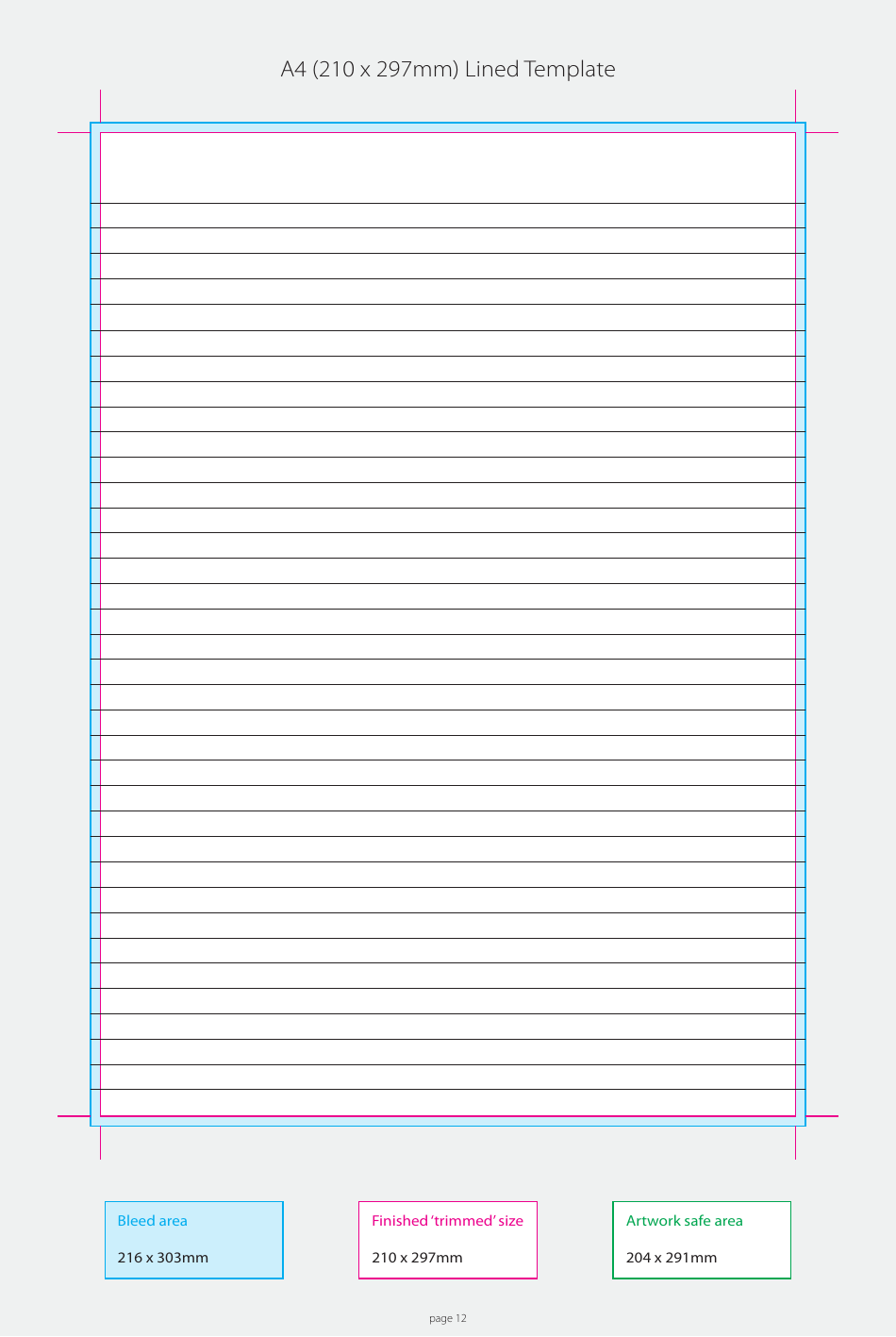 Wiro Bound Note Book Print Templates, Page 12