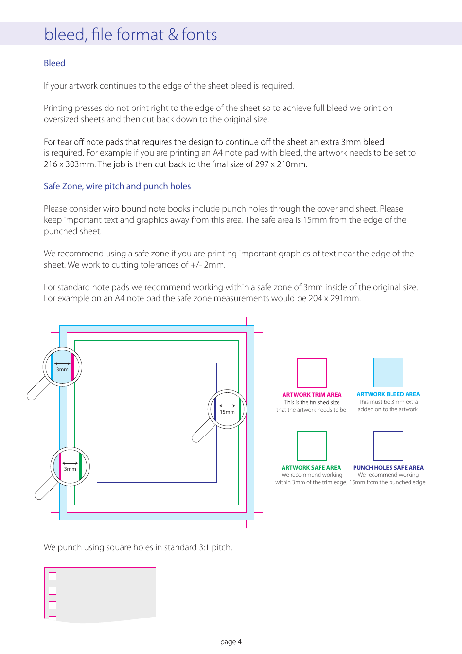 Wiro Bound Note Book Print Templates, Page 4