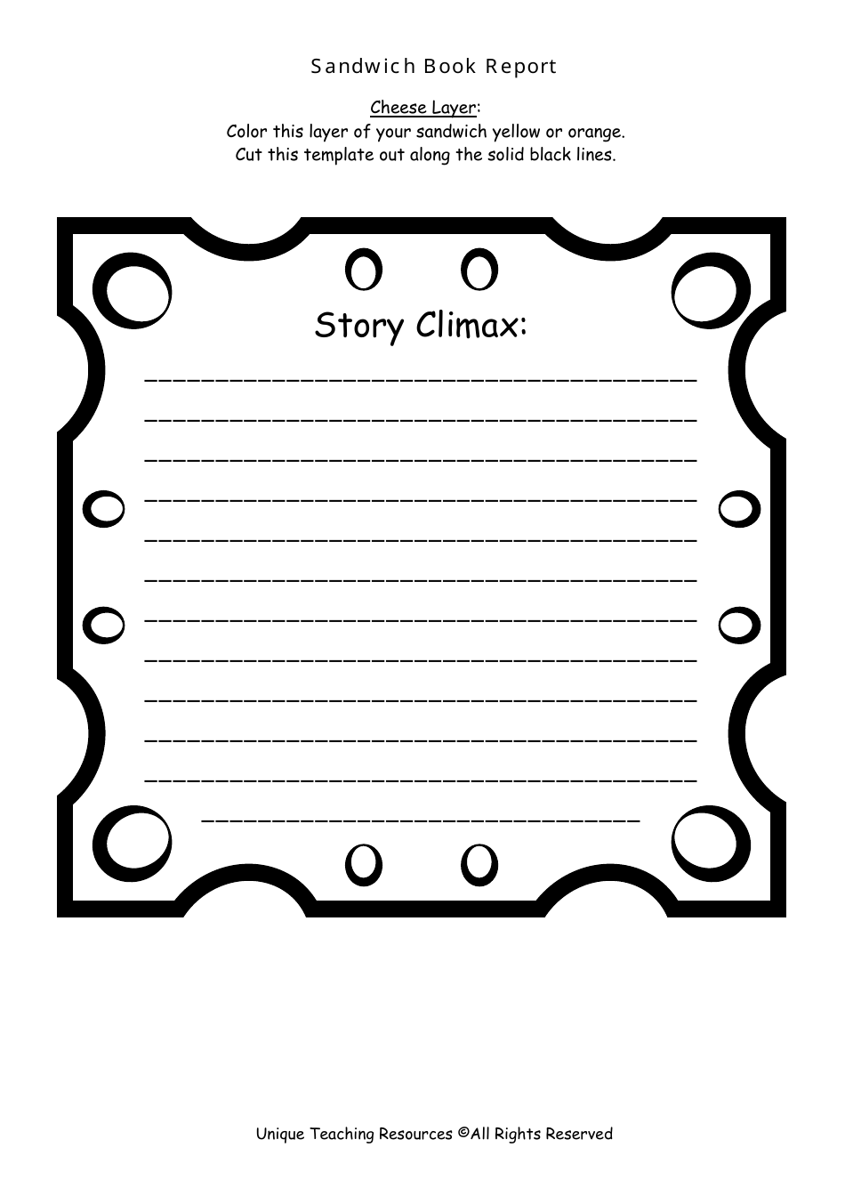 Sandwich Book Report Template - Unique Teaching Resources, Page 10