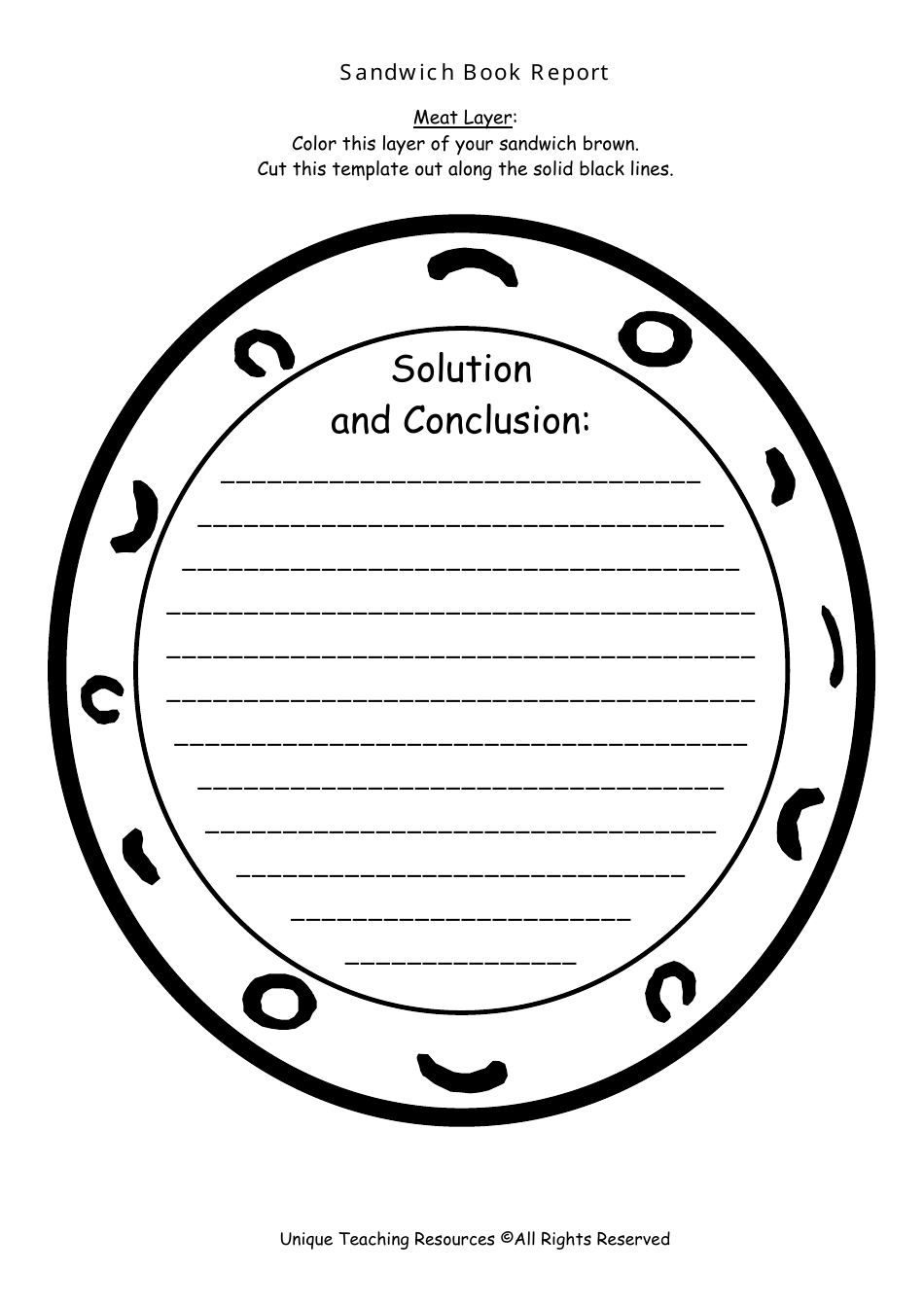 Sandwich Book Report Template - Unique Teaching Resources, Page 11