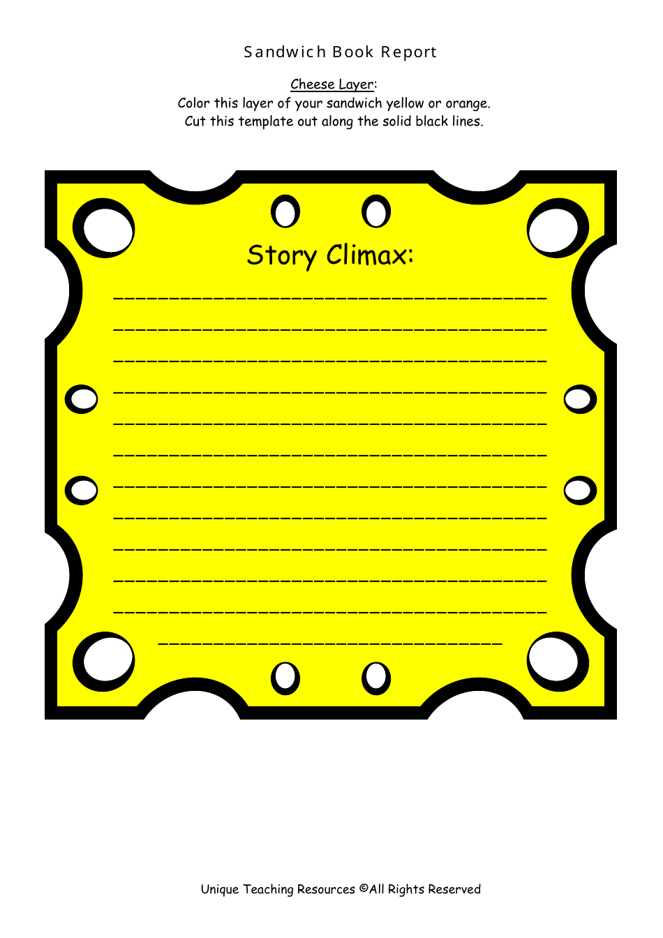 Sandwich Book Report Template - Unique Teaching Resources, Page 17