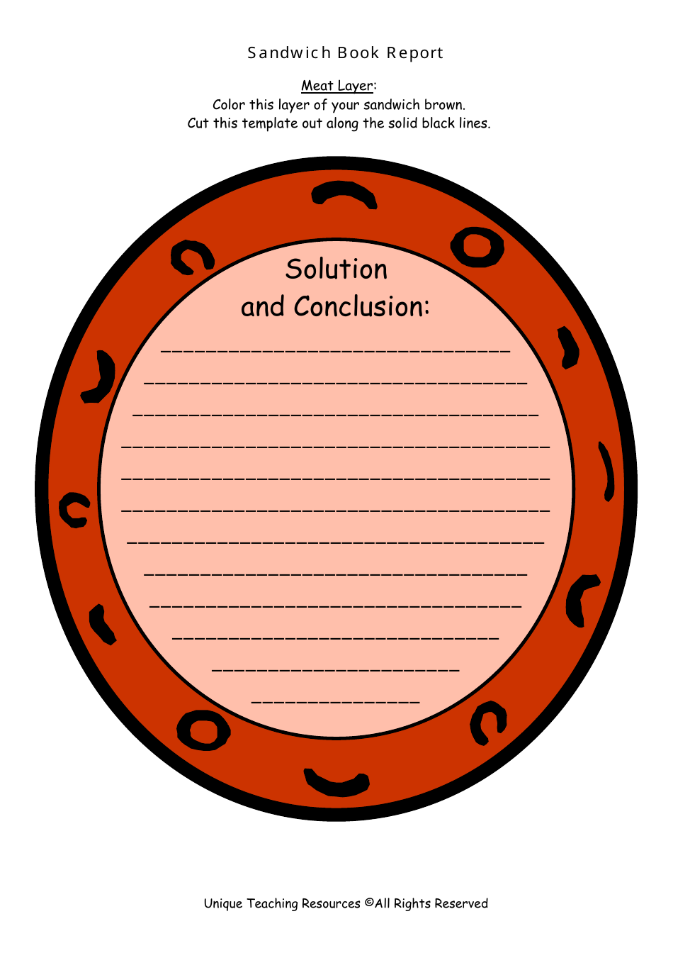 Sandwich Book Report Template - Unique Teaching Resources, Page 18