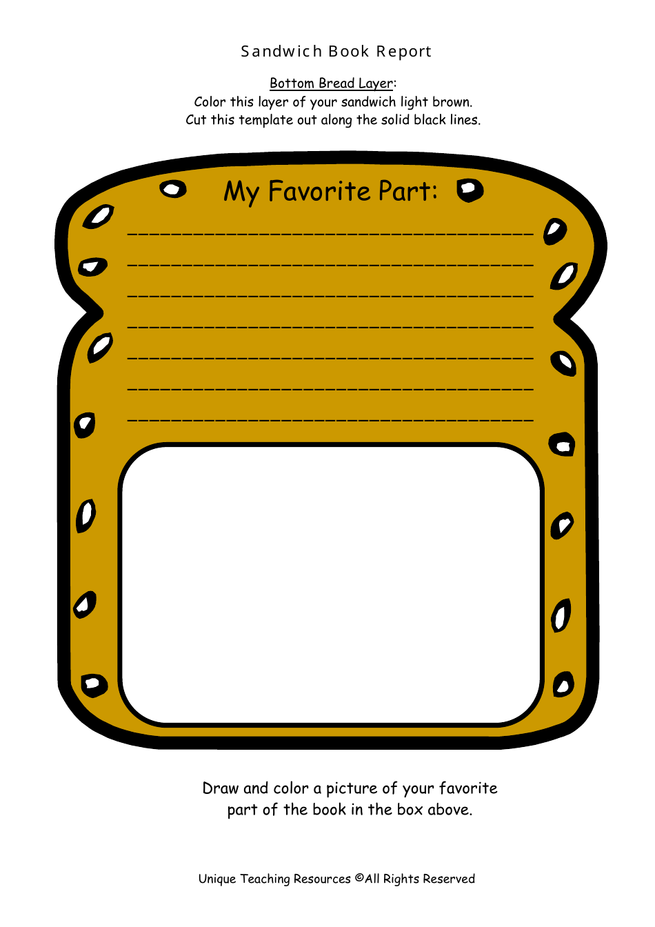 Sandwich Book Report Template - Unique Teaching Resources, Page 19
