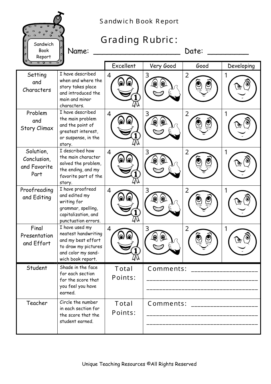 Sandwich Book Report Template - Unique Teaching Resources, Page 5