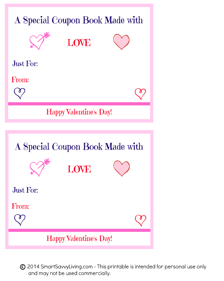 Special Valentine Coupon Book Templates, Page 1
