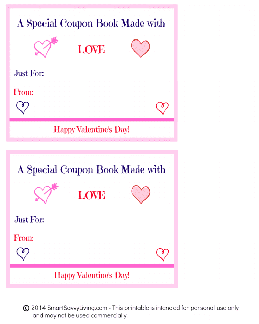 Special Valentine Coupon Book Templates