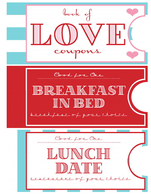 Love Coupon Book Templates Preview Image
