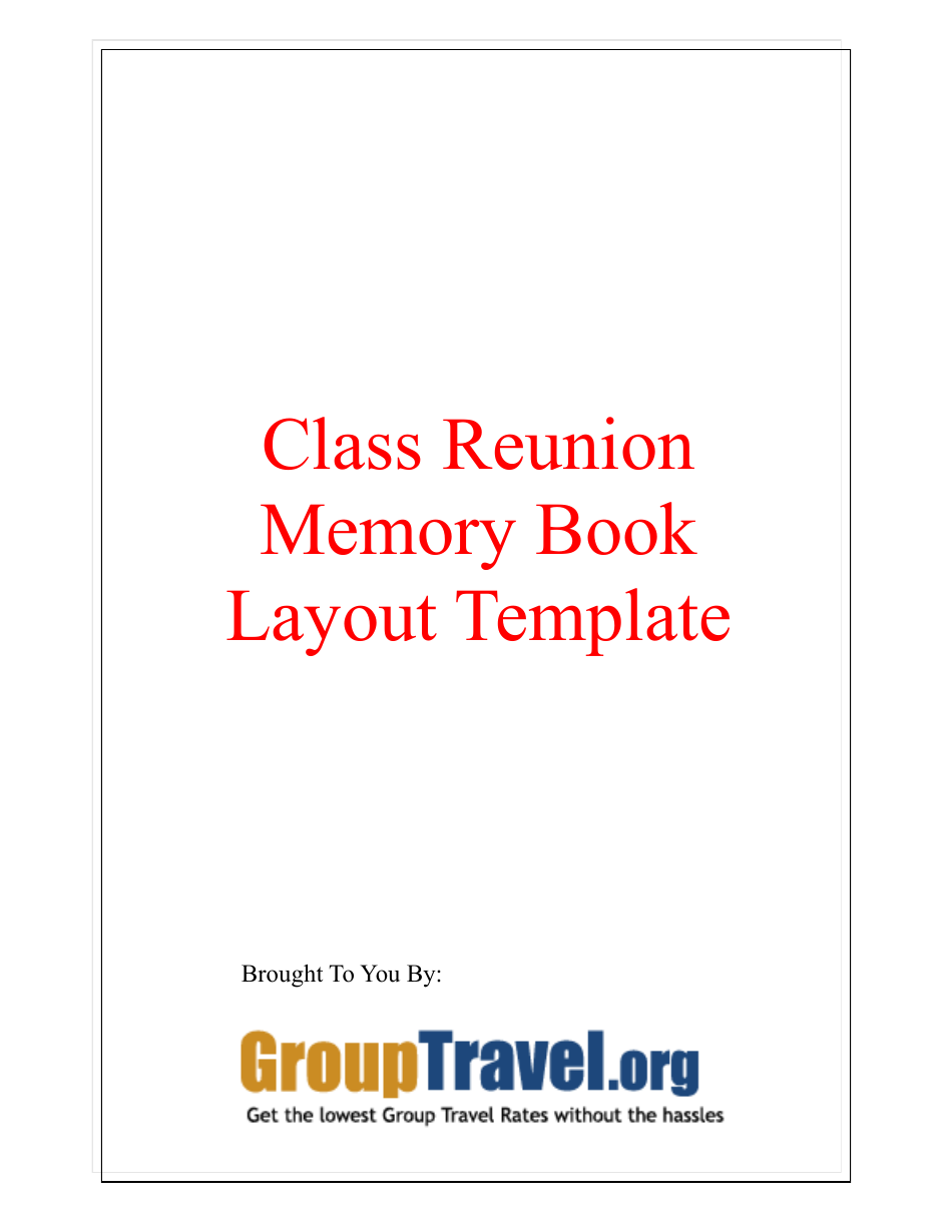 Class Reunion Memory Book Layout Template