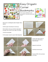 Document preview: Easy Origami Corner Bookmark Guide