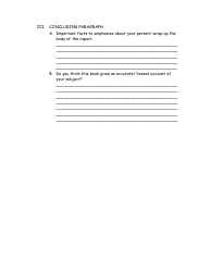 Biography Book Report Outline Template, Page 3
