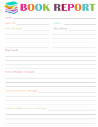 Document preview: One-Page Book Report Template