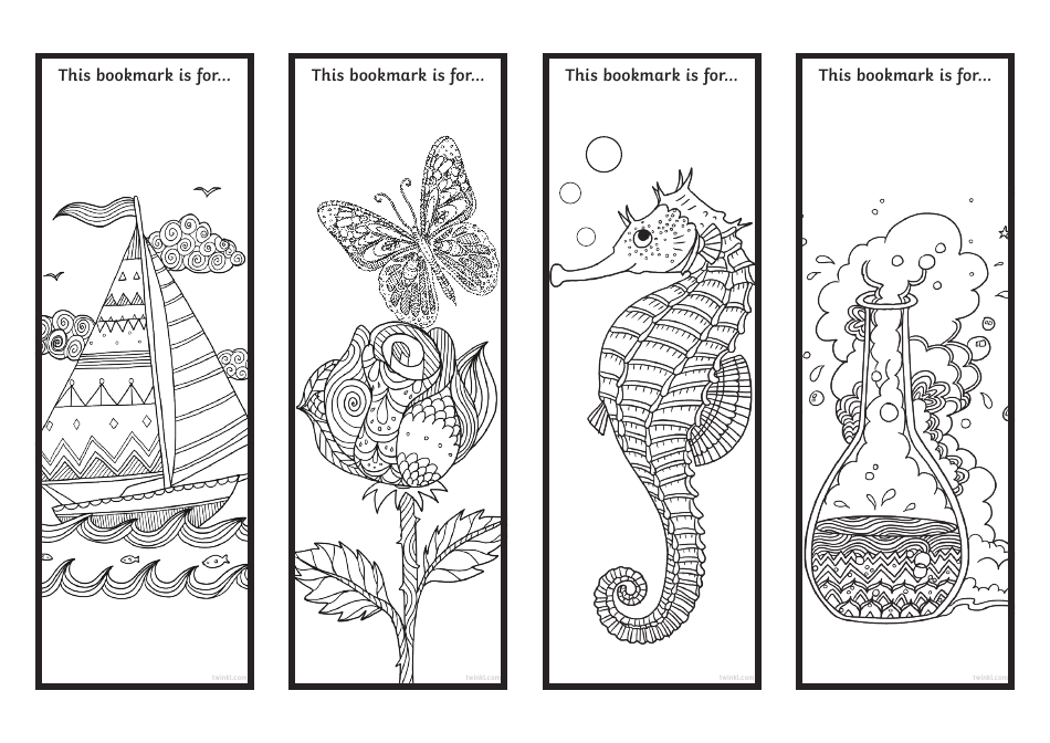 Coloring Mandala Pattern Bookmark Templates, Page 3