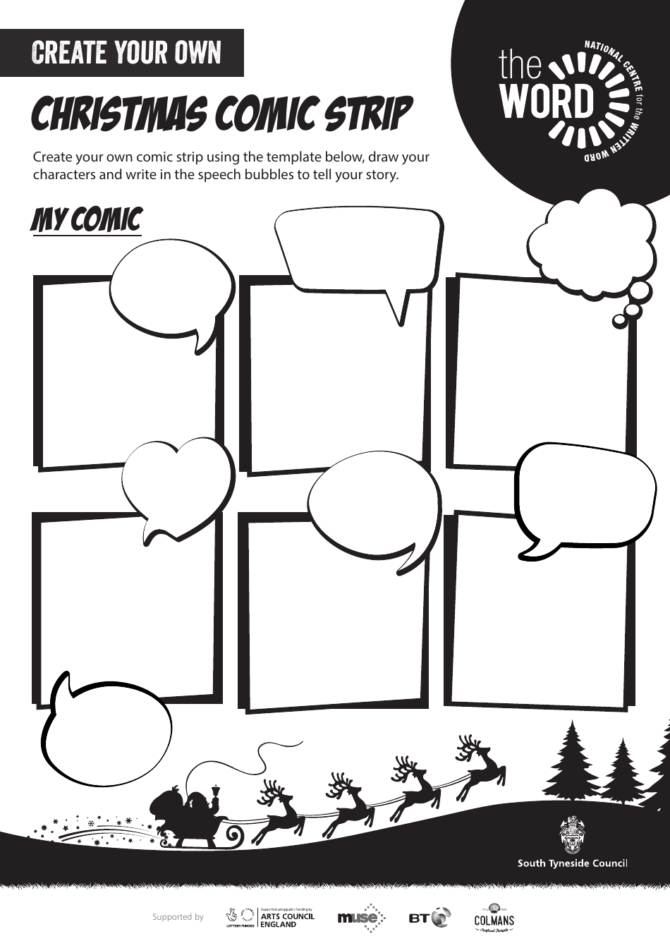 Christmas Comic Strip Template, Page 1