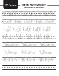 Calligraphy Lettering Practice Worksheet - American Tombow, Page 3