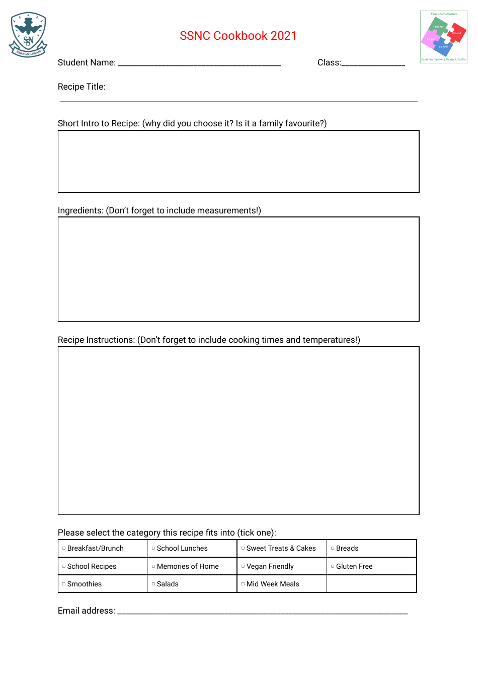 Cookbook Entry Page Template