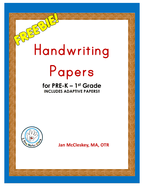 Handwriting Paper Templates for Pre-k - 1st Grade