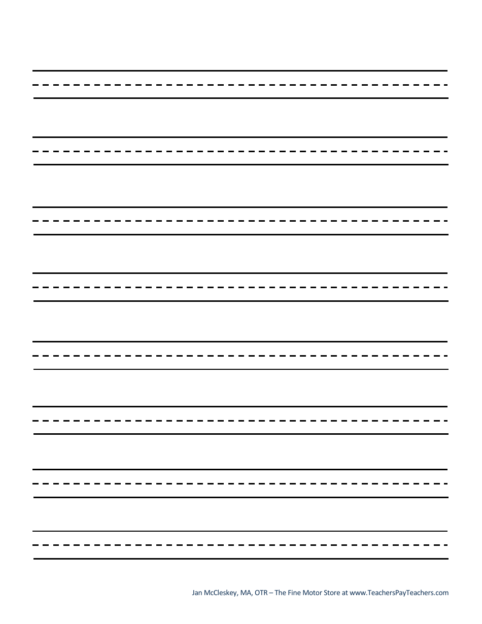 Handwriting Paper Templates for Pre-k - 1st Grade, Page 10