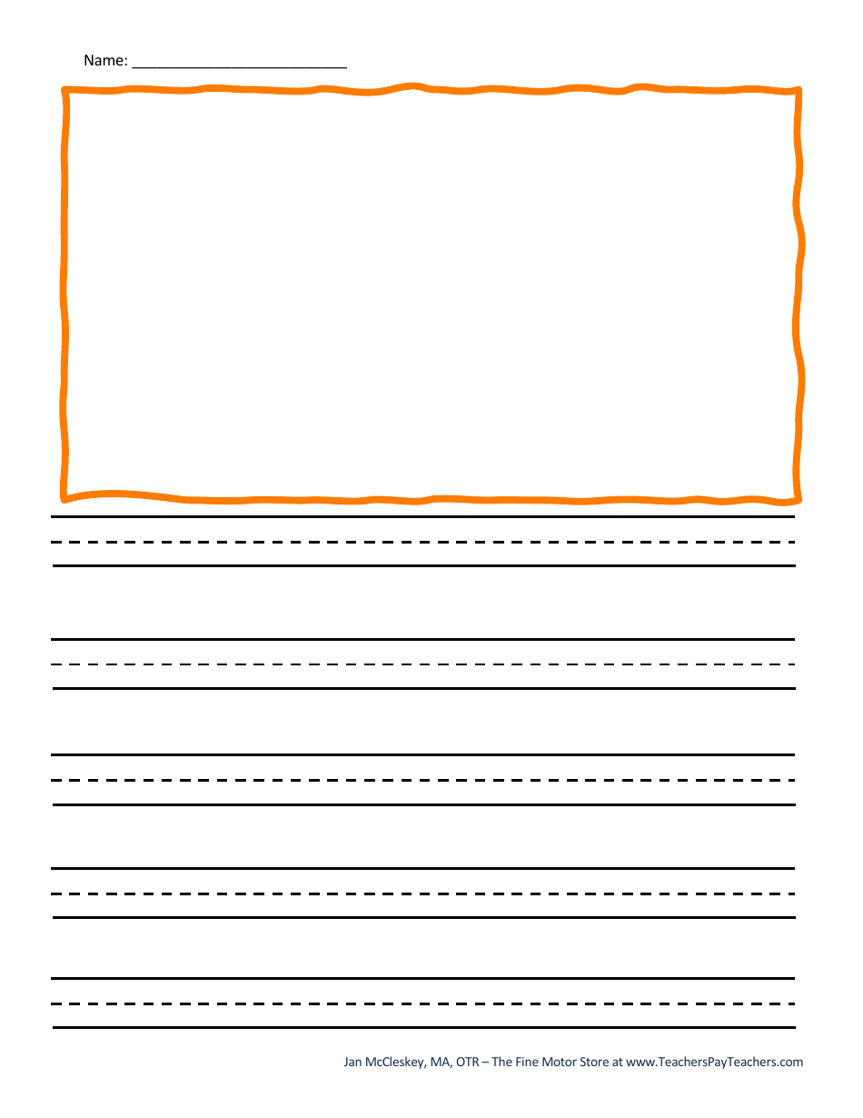 Handwriting Paper Templates for Pre-k - 1st Grade, Page 11