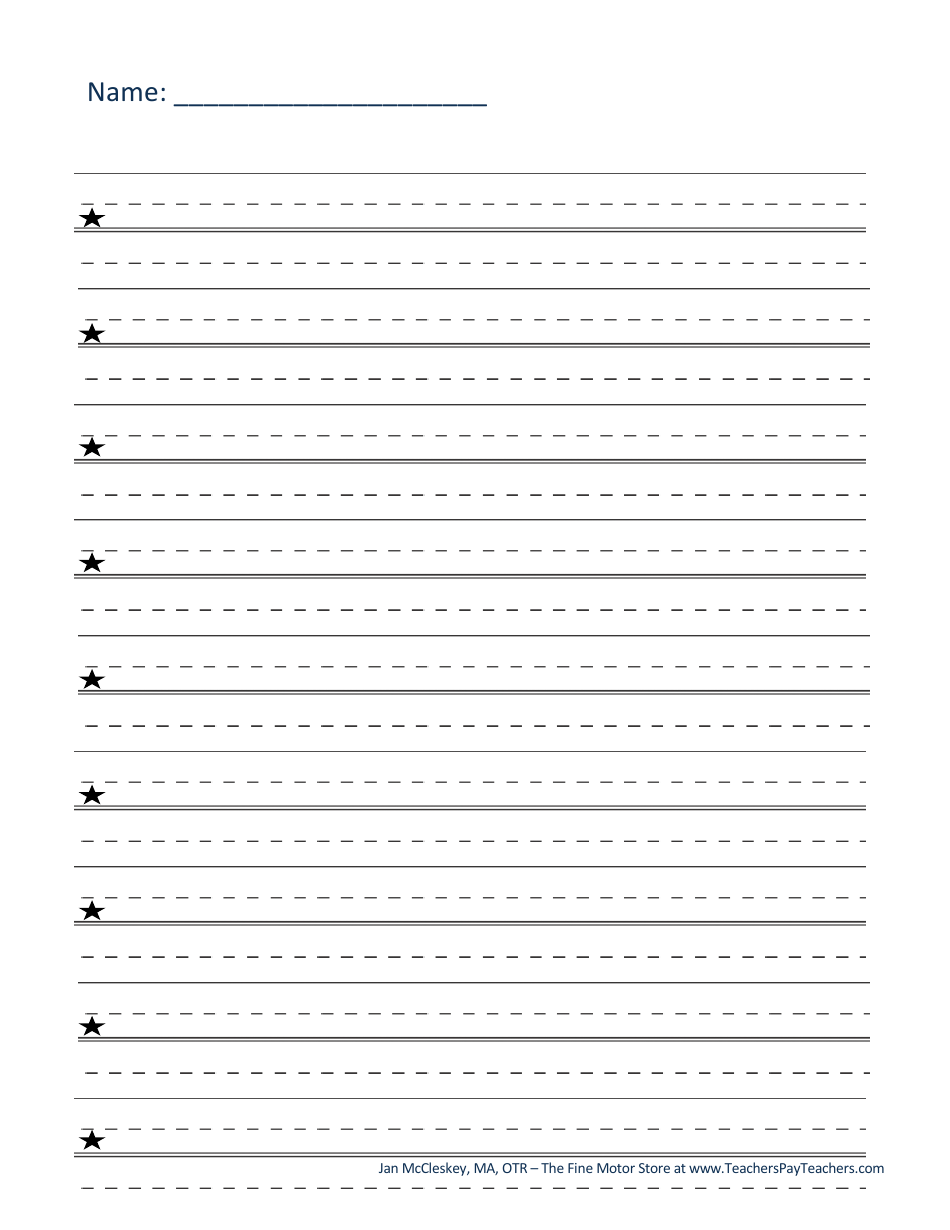 Handwriting Paper Templates for Pre-k - 1st Grade, Page 17