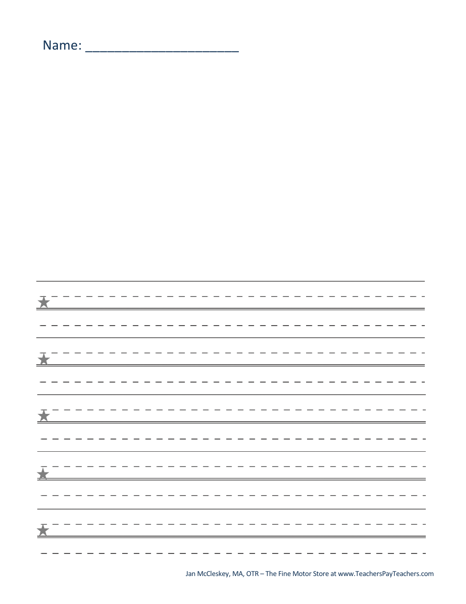 Handwriting Paper Templates for Pre-k - 1st Grade, Page 19