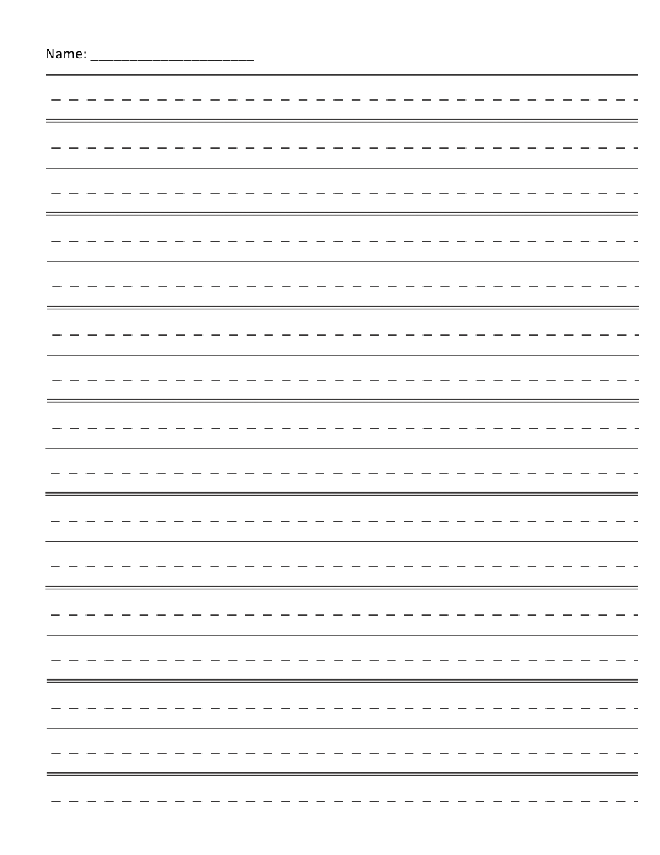 Handwriting Paper Templates for Pre-k - 1st Grade, Page 21