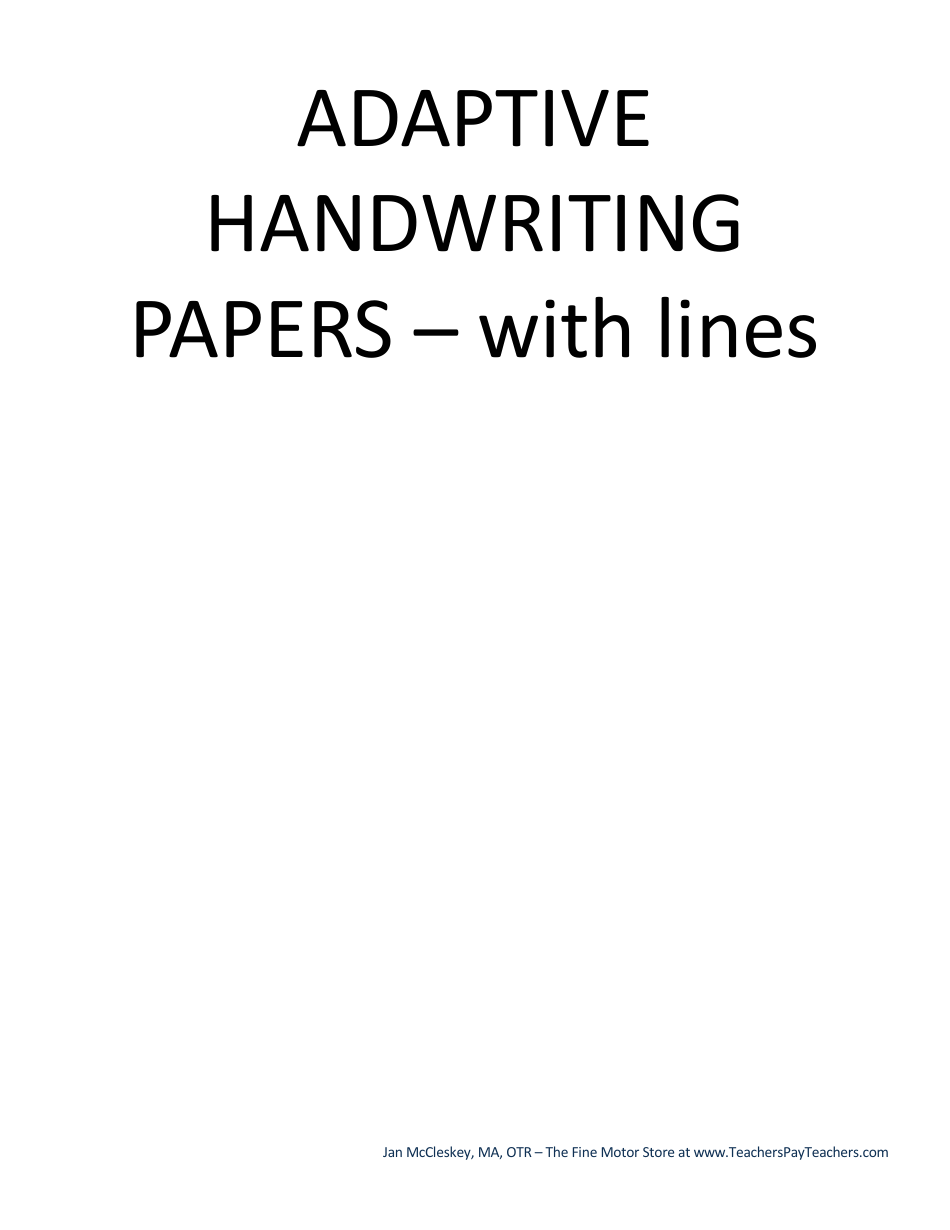Handwriting Paper Templates for Pre-k - 1st Grade, Page 22