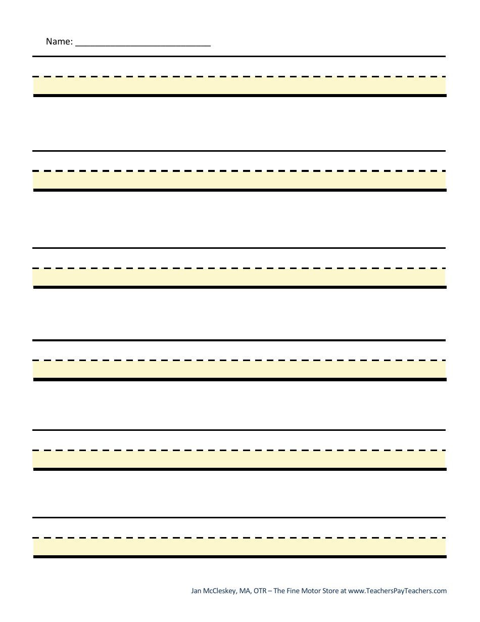 Handwriting Paper Templates for Pre-k - 1st Grade, Page 24