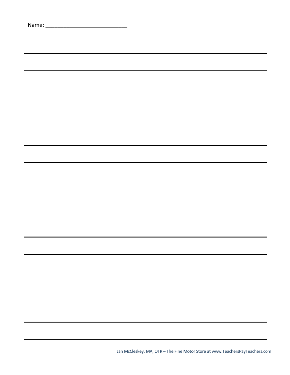 Handwriting Paper Templates for Pre-k - 1st Grade, Page 27