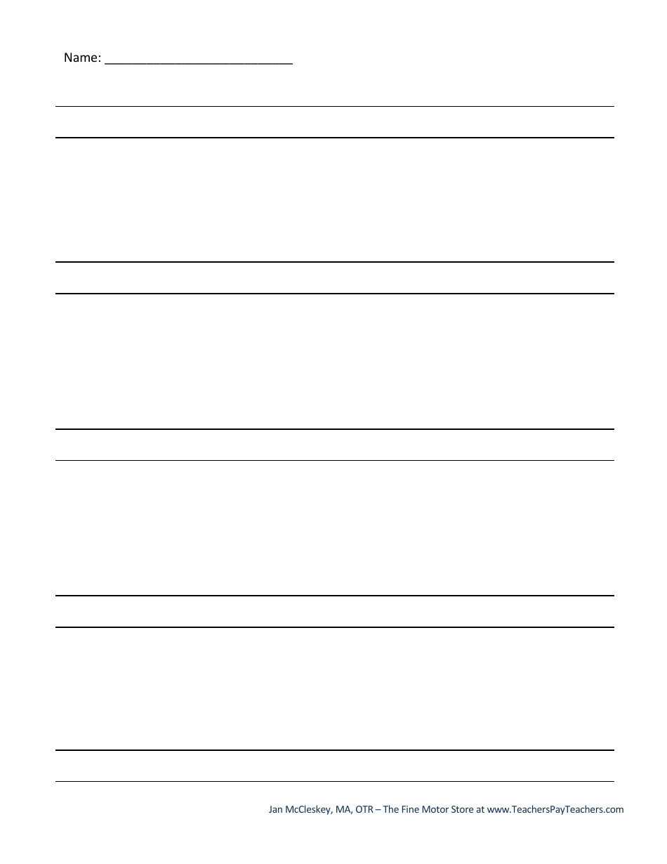 Handwriting Paper Templates for Pre-k - 1st Grade, Page 28