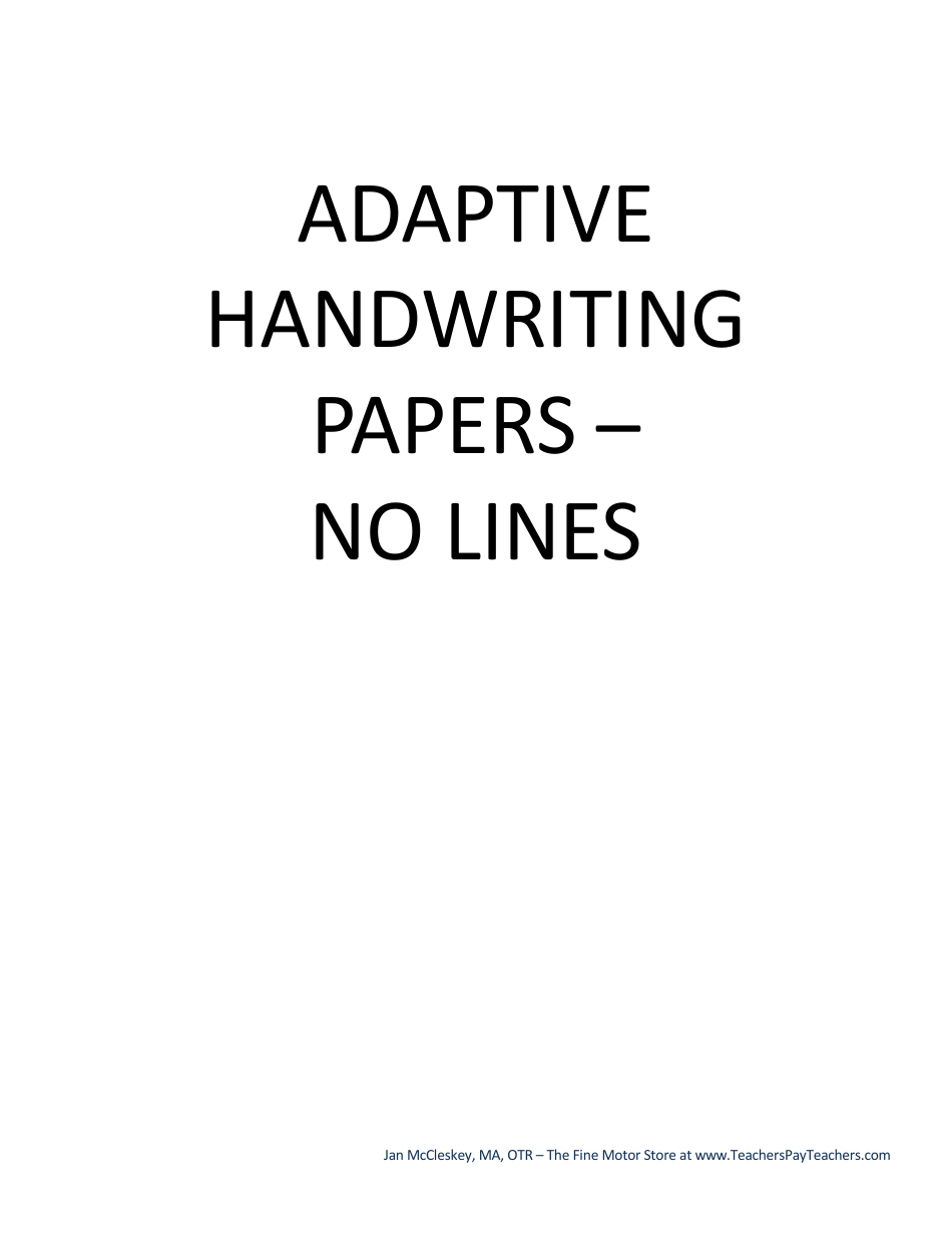 Handwriting Paper Templates for Pre-k - 1st Grade, Page 34