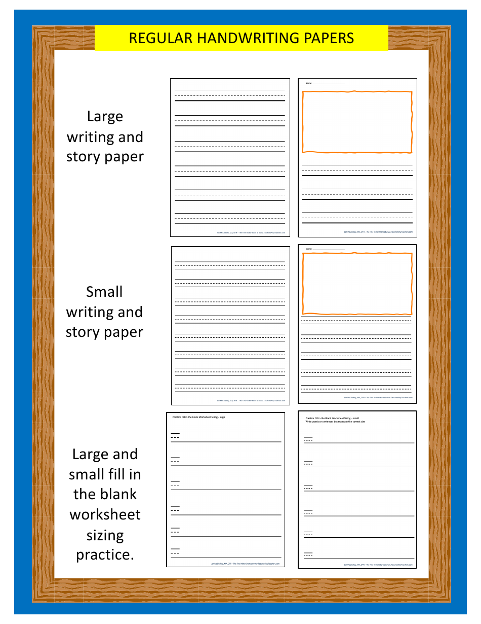 Handwriting Paper Templates for Pre-k - 1st Grade, Page 3