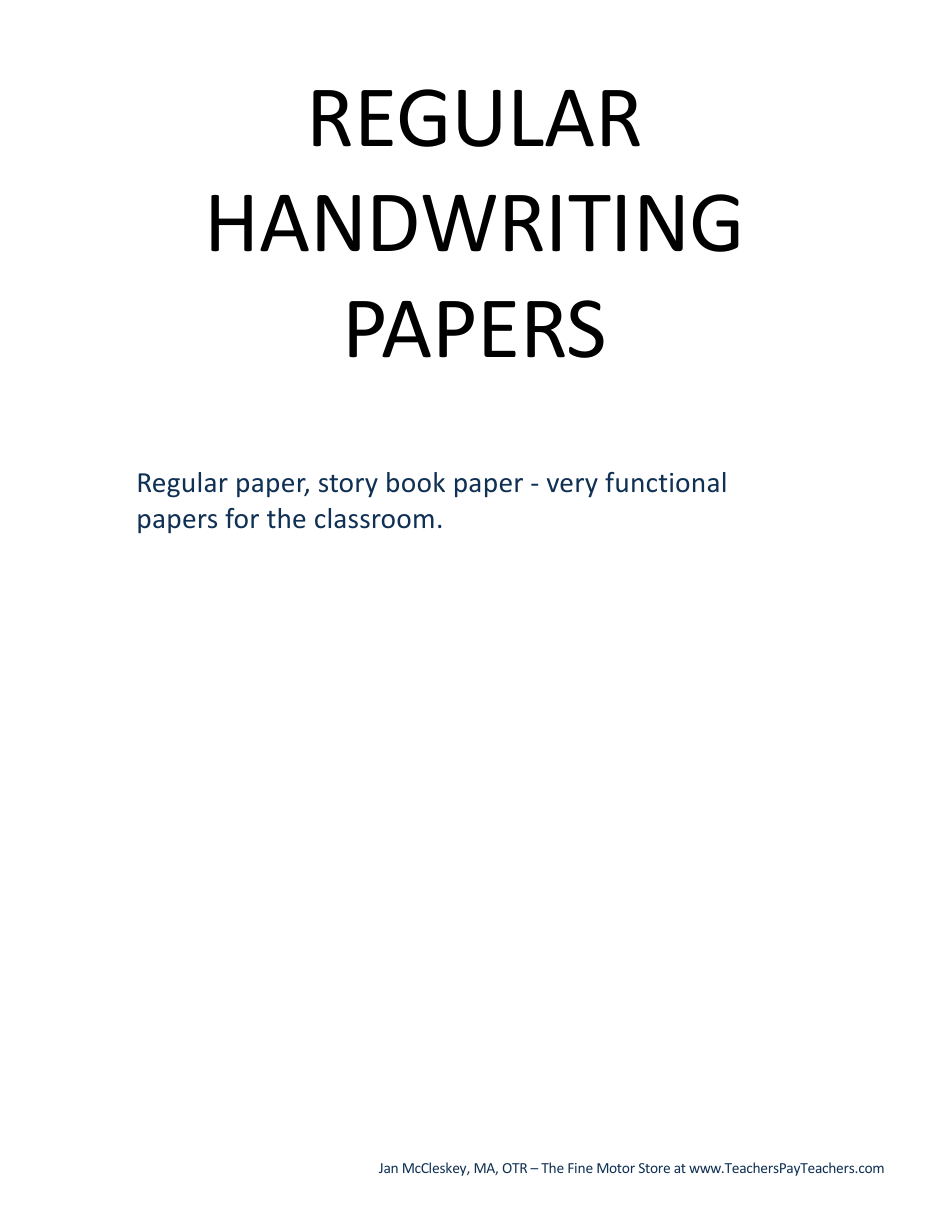 Handwriting Paper Templates for Pre-k - 1st Grade, Page 7