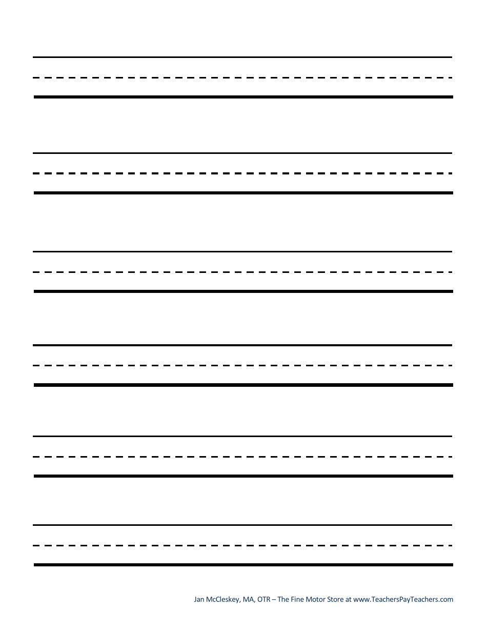 Handwriting Paper Templates for Pre-k - 1st Grade, Page 8