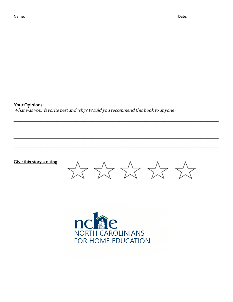 Book Report Template - North Carolinians for Home Education, Page 3
