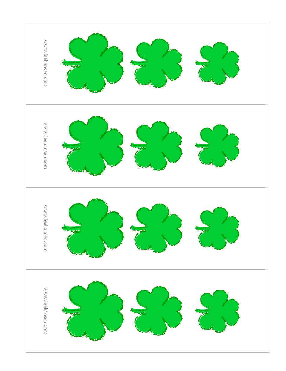 Shamrock Bookmark Templates, Page 1