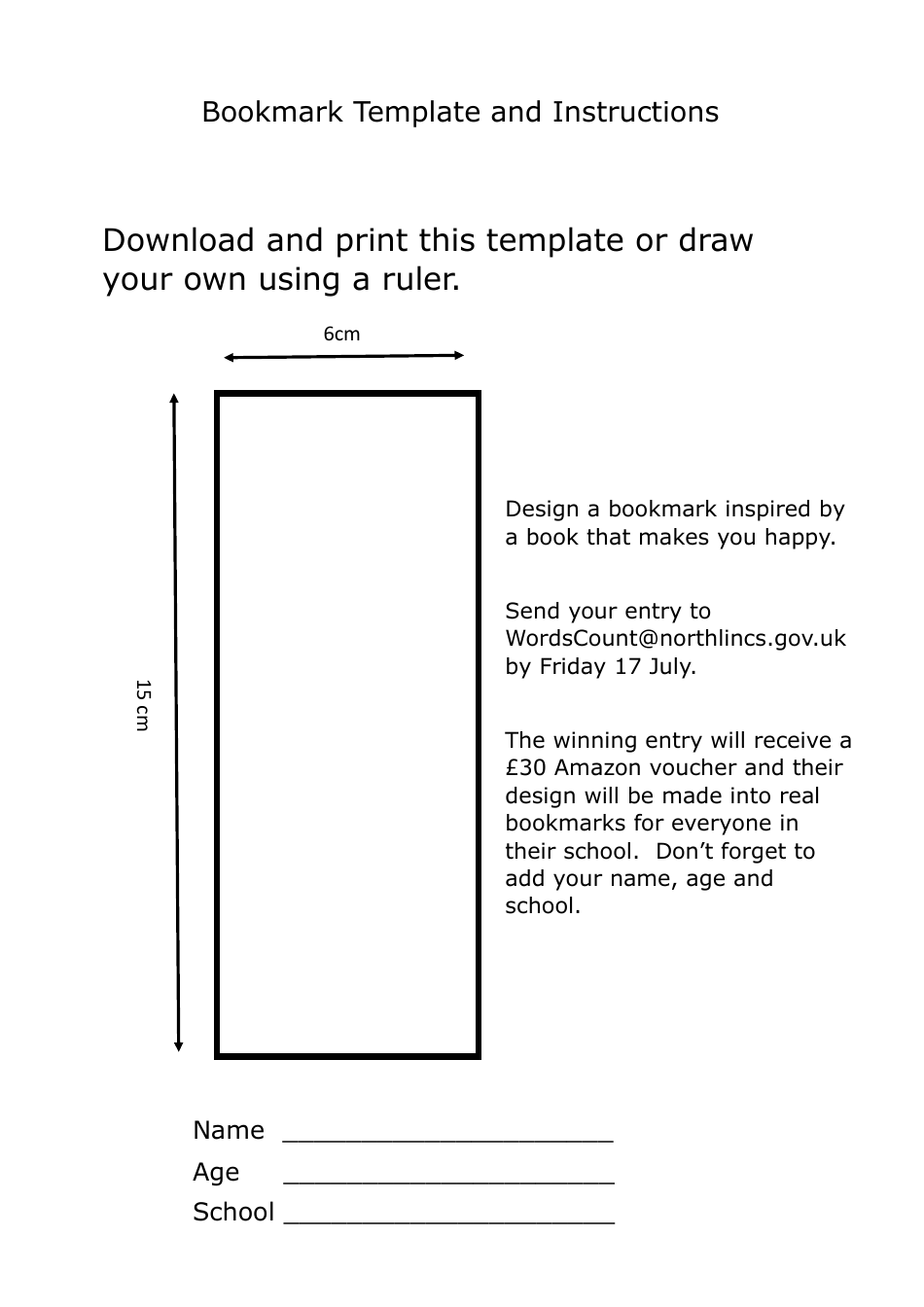 Bookmark Template Download Printable PDF Templateroller