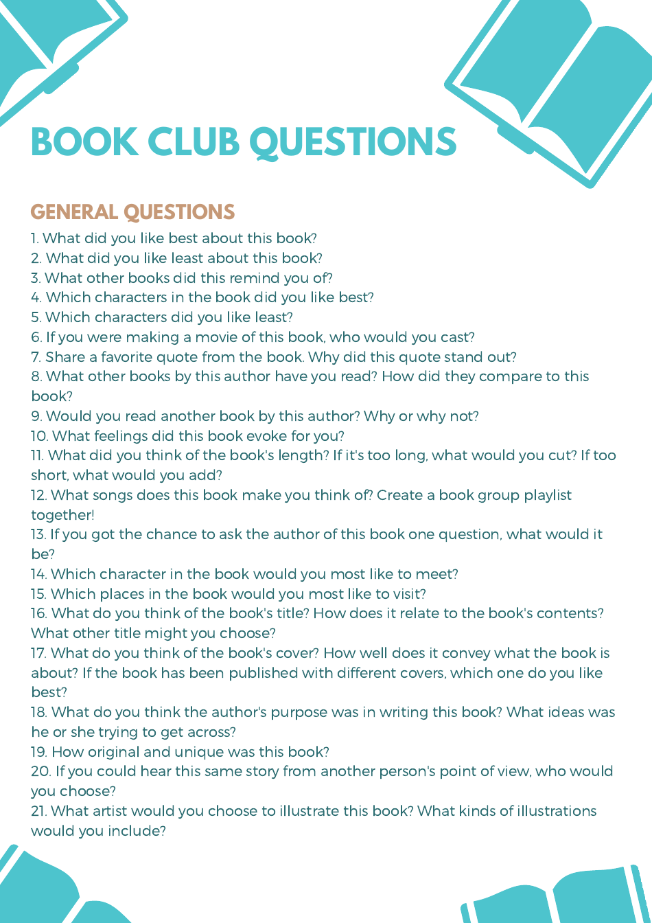 Book Club Questions - Discussion Guide, Nurturing Humanity Smartly