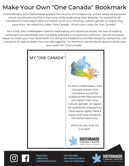 One Canada Bookmark Template - Customize and Download