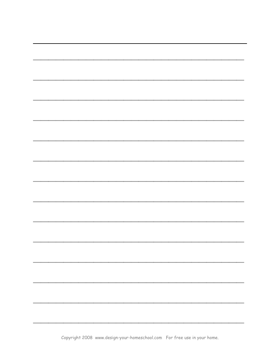 Lined Paper Template: Dark Blue Border - Design-Your-Homeschool ...