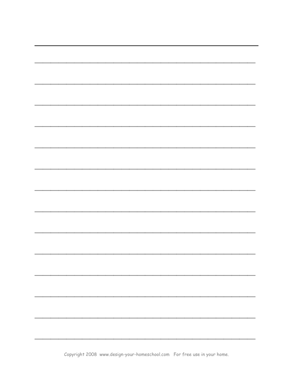 Lined Paper Template with Dark Blue Border