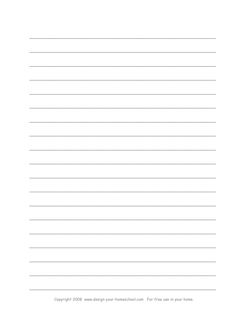 Lined Paper Template with Blue Border
