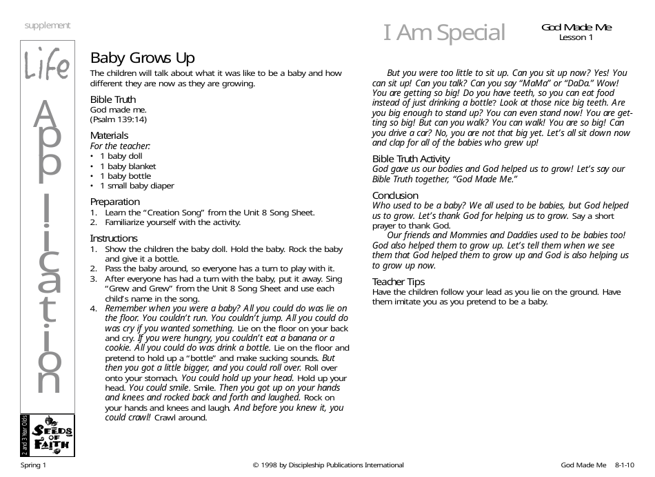 God Made Me Lesson Plan - Discipleship Publications International, Page 10