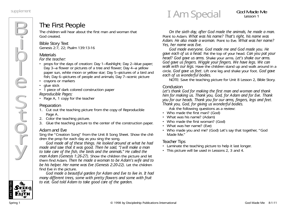 God Made Me Lesson Plan - Discipleship Publications International, Page 11