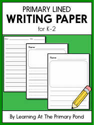 Primary Lined Writing Paper for K-2