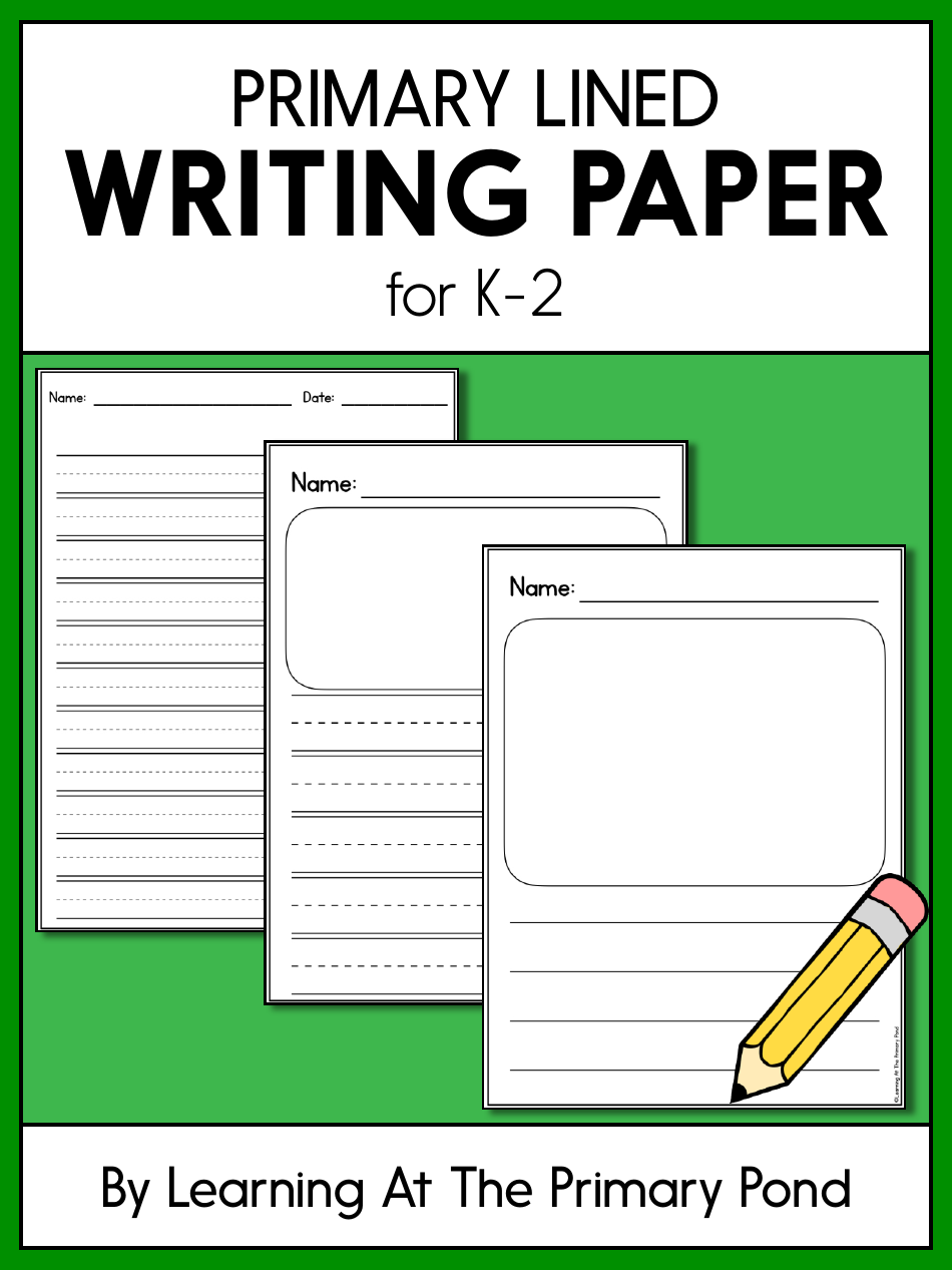 Primary Lined Writing Paper for K-2